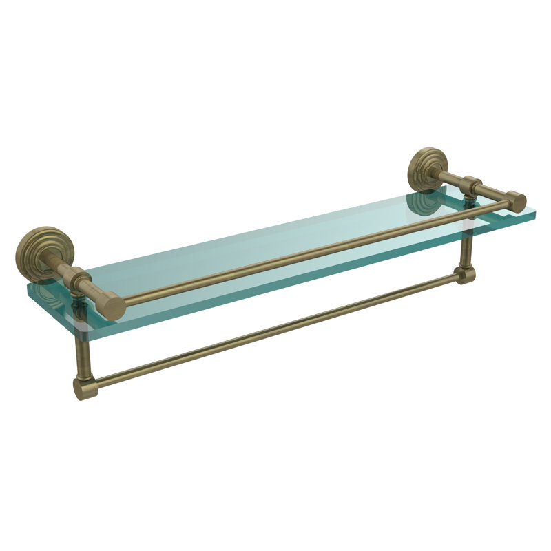 Beresford Bracket Shelf with Towel Bar, Matte White, 5" H x 22" W x 5" D