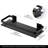 Black Tempered Glass Wall Shelves 2 Pack, Rectangular Aluminum Floating Shelves For Bathrooms