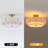 Modern Drum Linen Semi Flush Mount Ceiling Light Fixture