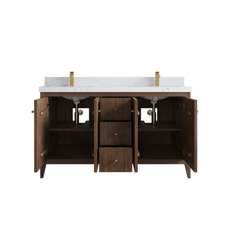 Meuble-lavabo double 60 po avec plateau Atlanta, Empira