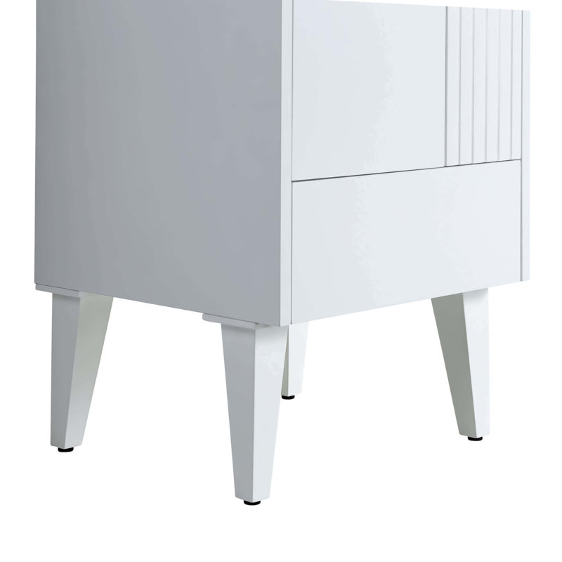 Ensemble de meuble-lavabo simple 20 po Saimah, Blanc mat, Nickel satiné