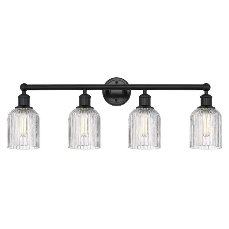Fiennes 4 - Light Dimmable Vanity Light, Matte Black, Clear