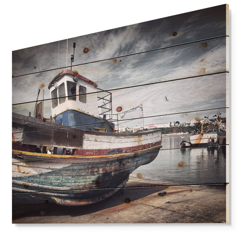 «Old Fishing Boat», photographie, Bois, H 36 po x l 46 po x P 1,5 po