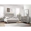 Cadre de lit de chambre rustique gris, meubles en bois pleine grandeur avec tête de lit, rails et, fait de lit, rails en bois, assemblage requis