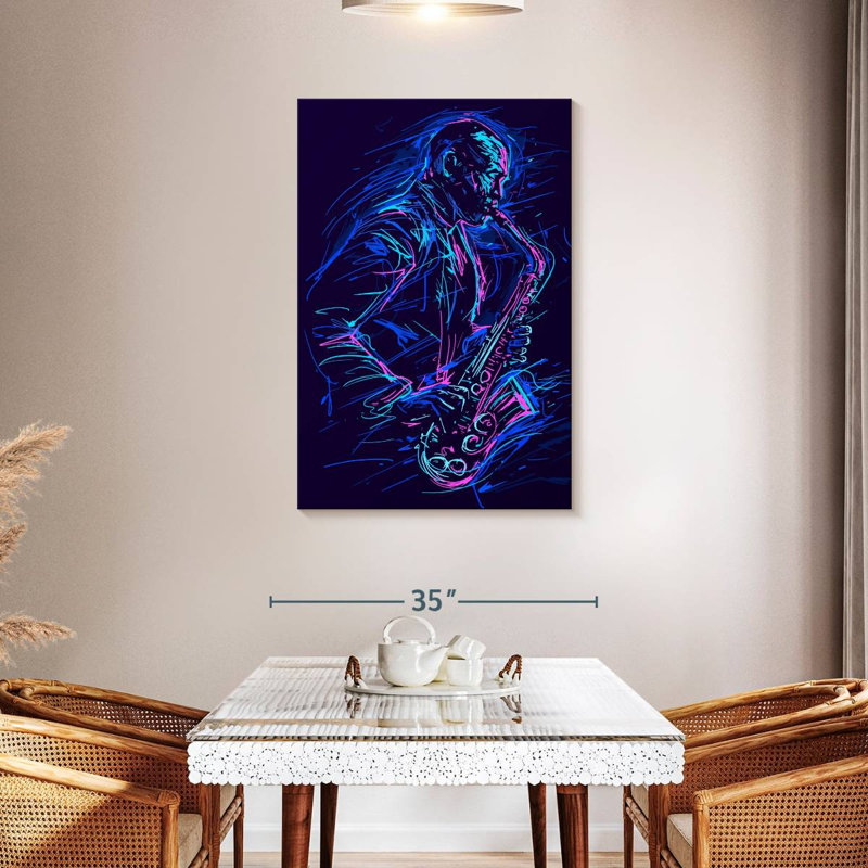 Abarca abstrait jazz, H 45 po x l 30 po