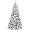 Arbre de Noël à charnière floqué avec lumières DEL blanc chaud et support en métal robuste-2001109560