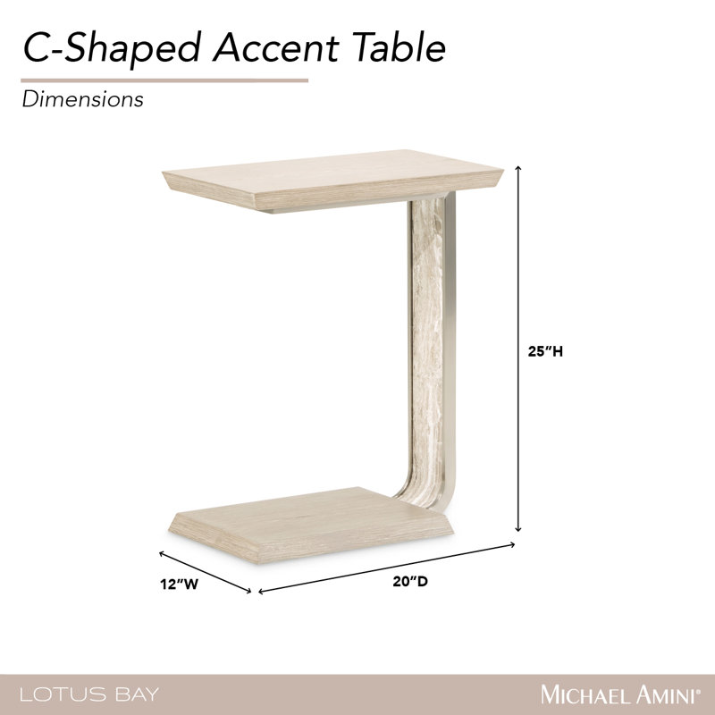 Lotus Bay C-Shaped Accent Table - Sand
