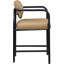 Tabouret de comptoir rembourré en cuir brun clair Serava Serava-129631229