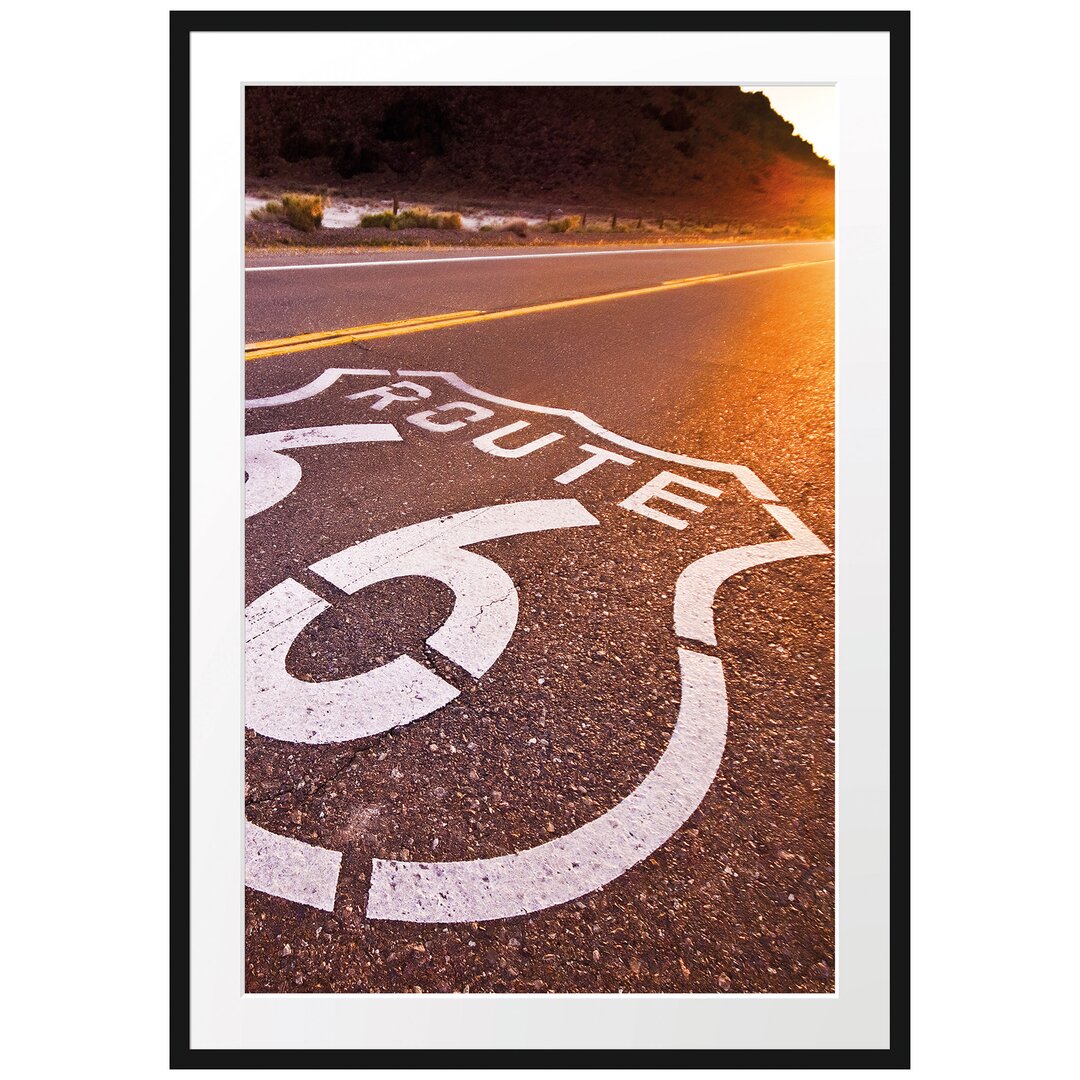 Gerahmtes Poster Autobahn-Route 66