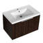Meuble-lavabo de salle de bain avec portes à fermeture en douceur, 30 po Évier mural moderne. Bassin en résine. Lavabo de porte en noyer lustré, monté, flair, bassin, options de rangement abondantes,-130945032
