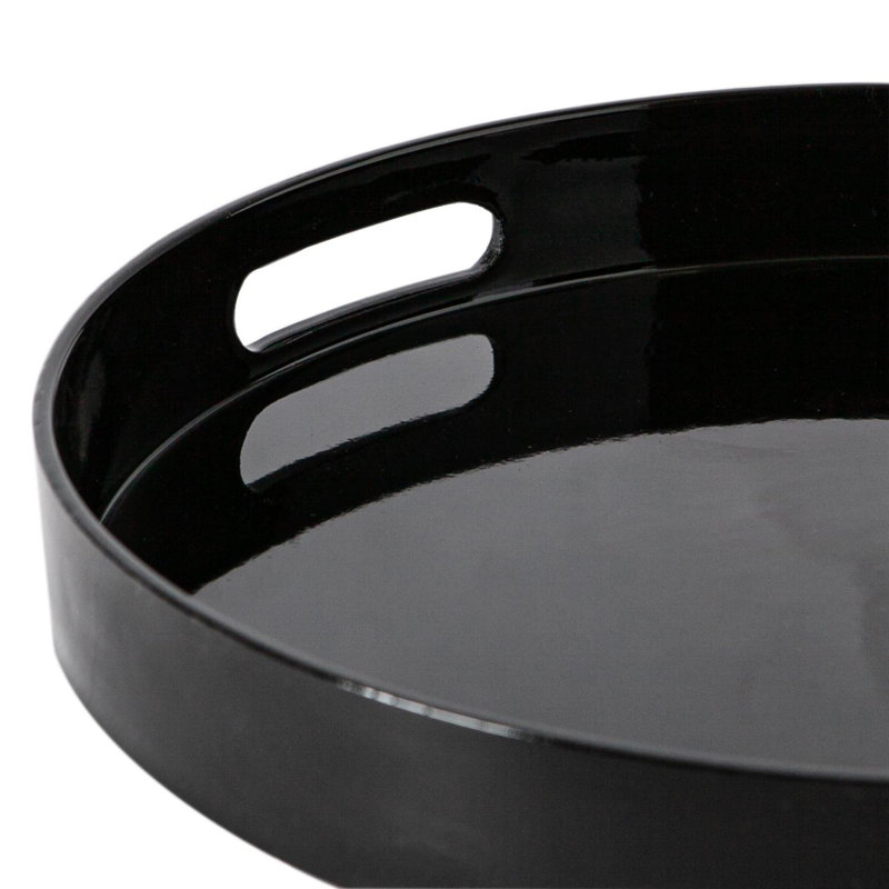 Argon Tableware - Round Melamine Serving Tray, Black