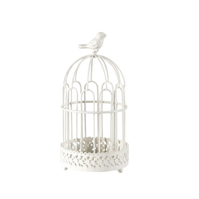 Porte-bougie en métal pour cage à oiseau, lanterne de style rétro pour maison de campagne, campagne française, manteau de cheminée