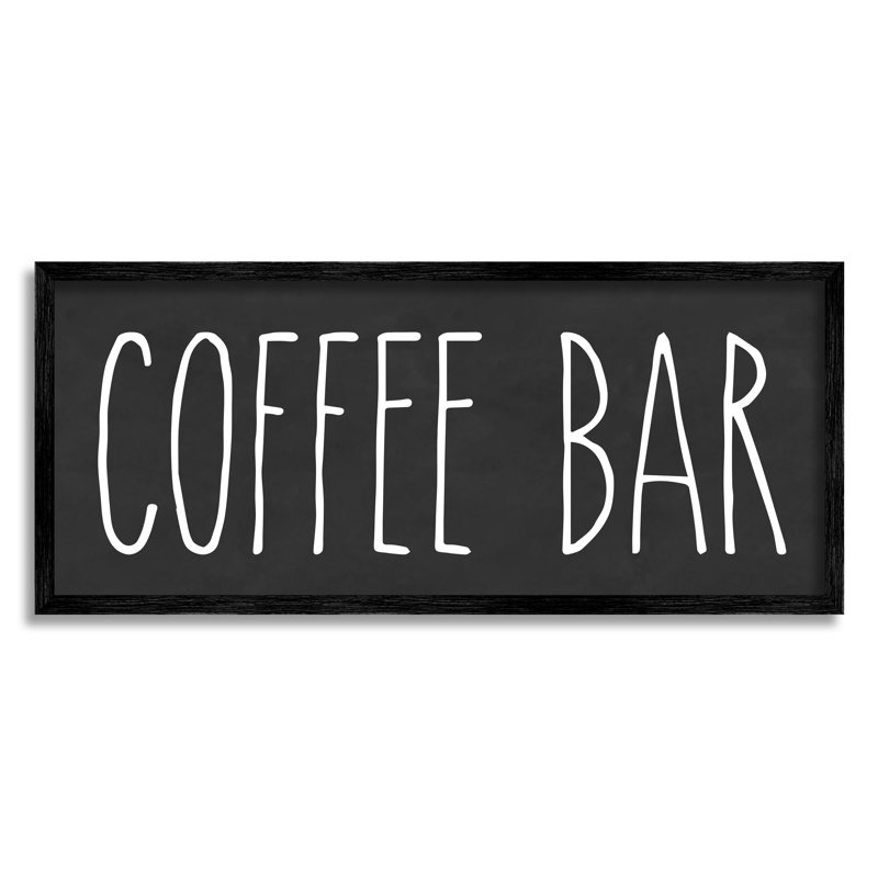 Enseigne de cuisine café café texte décontracté, Giclée encadrée noir minuit, H 13 po x l 30 po x P 1,5 po