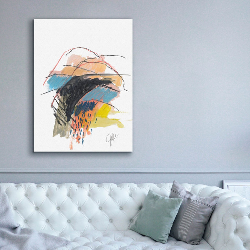 «Abstract Landscape No. 29» par Jan Weiss, art mural sur toile, H 54 po x l 40 po x P 1,5 po