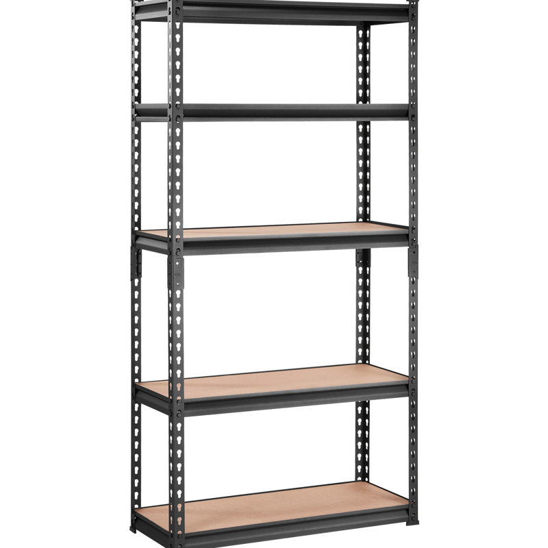Étagère de rangement réglable à 5 niveaux en métal noir capacité de 2000 lb pour le garage de cuisine L 30 po x l 12 po H 60 po