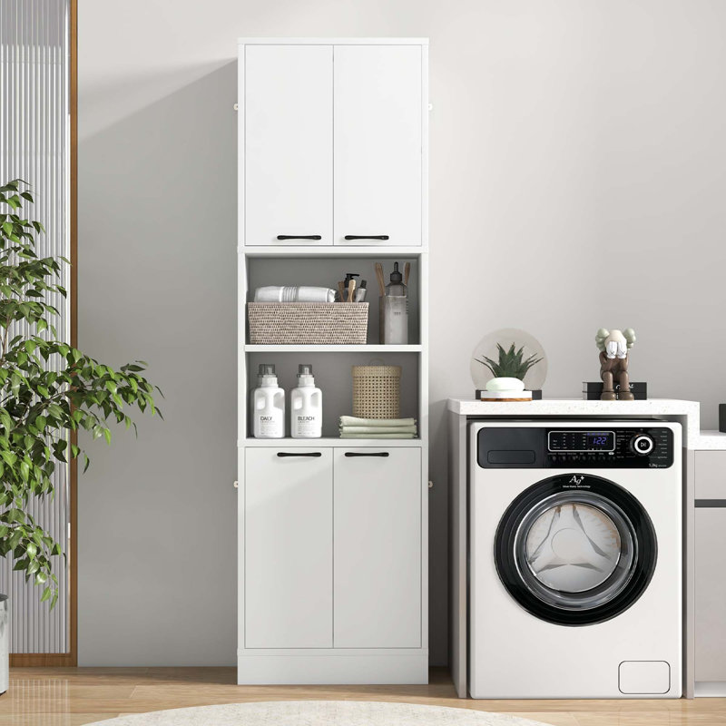 Liyara 75" Tall Linen Cabinet, White