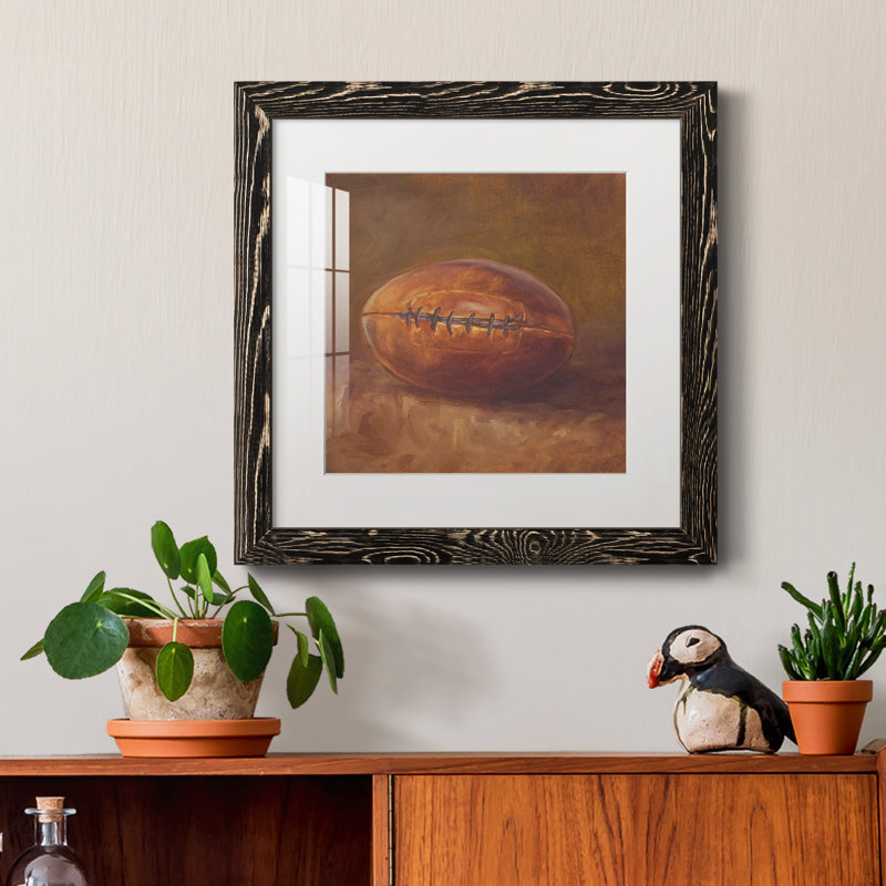 «Rustic Sports IV», reproduction encadrée de qualité supérieure - prête à être accrochée, Papier encadré noir vieilli, Blanc