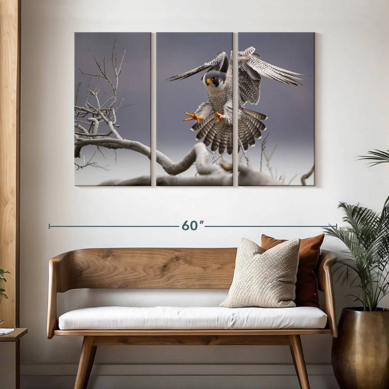 Brampt Peregrine Falcon, 32" H x 50" W