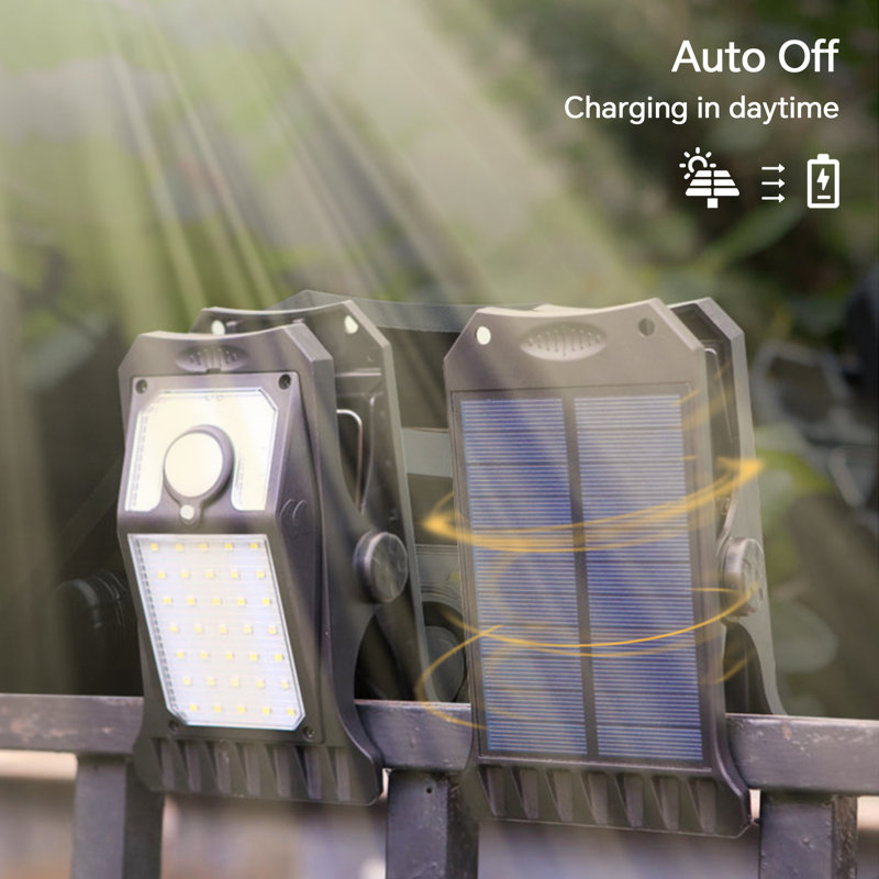 Solar Lights Outdoor Clip Security Light with Motion Sensor Waterproof, Yellow