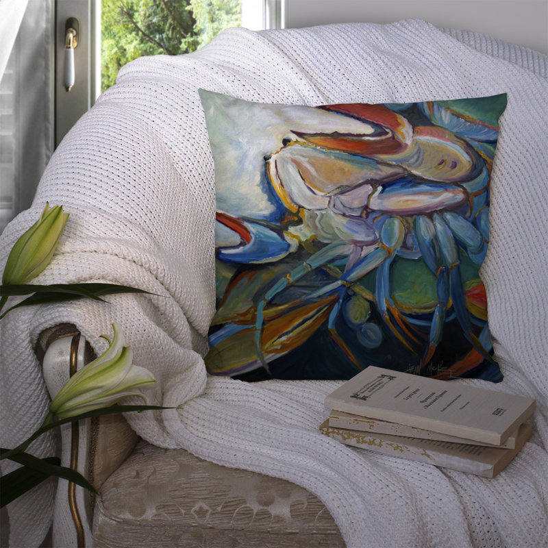 Coussin décoratif intérieur / extérieur Crab Crab, H 18 po x l 18 po x P 5,5 po