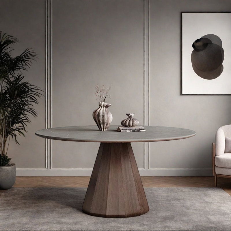 Table de salle à manger moderne et simple en bois massif, H 29,52 po x L 43,3 po x l 43,3 po