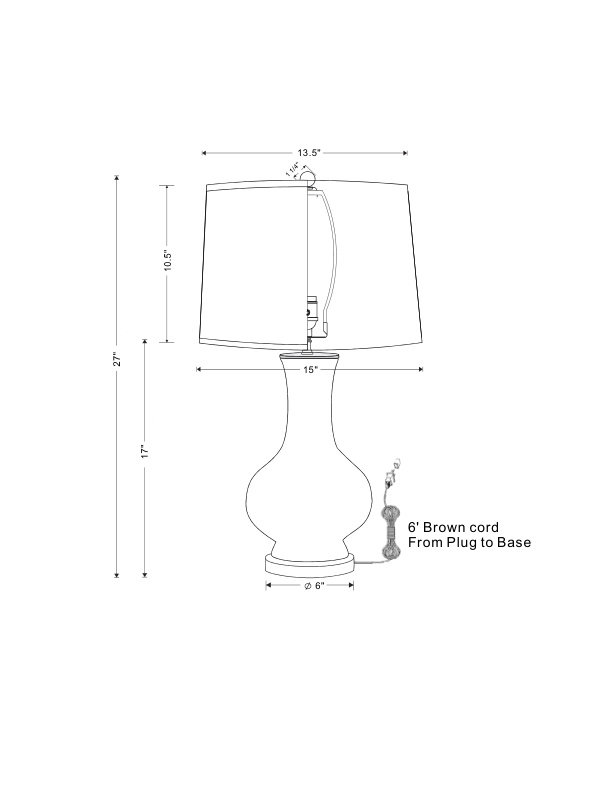 Lampe de table 27 po Dorothy, Céladon