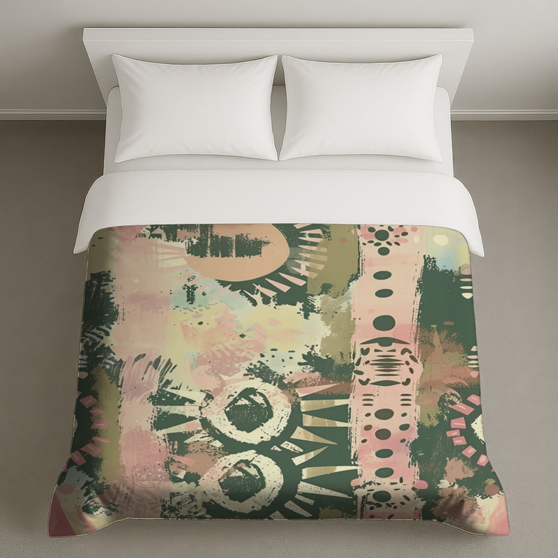 Housses de couette à motif tribal abstrait, Grand lit