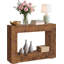 Console 47 po avec tablette de rangement, canapé en bois derrière le canapé, table d'appoint pour le couloir du salon