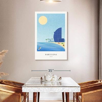 Affiche de voyage rétro Aime Barcelona Beach