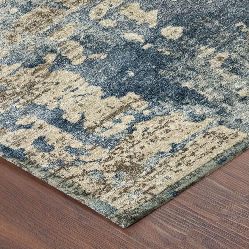Machine Washable Indoor/Outdoor Chantille ACN2750 Abstract Rug, 10' x 14', Brown