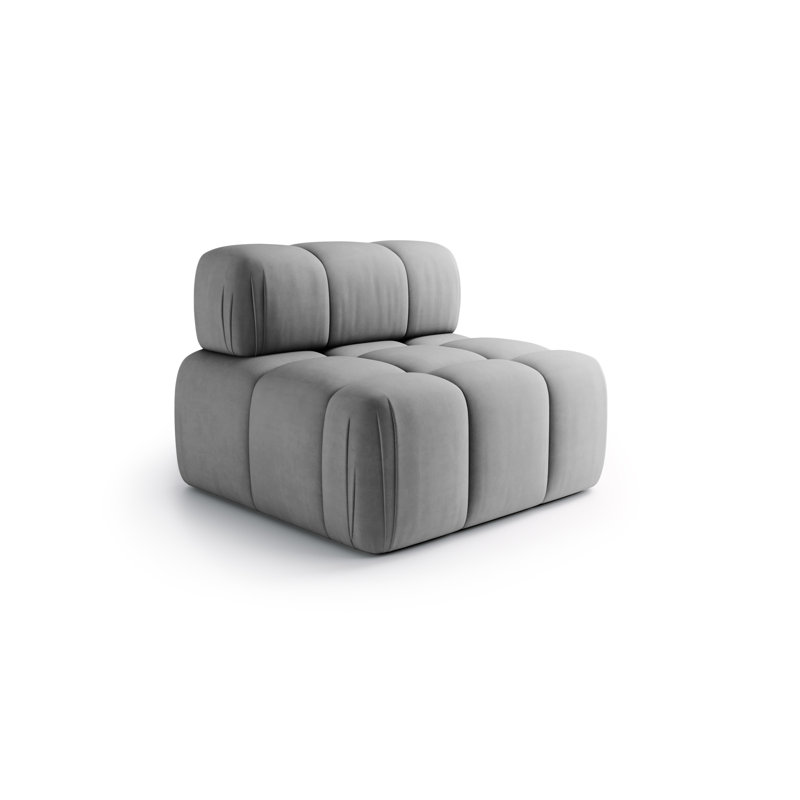 Velvet Sectional, Silver