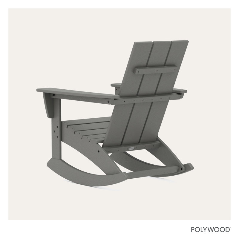 POLYWOOD Modern Adirondack Rocking Chair, Slate Gray