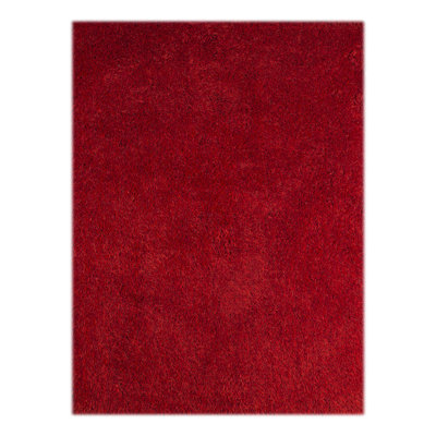 8' X 11' Red Shag Area Rug