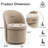 Upholstered Barrel Dining Chair, Boucle Fabric Swivel Kitchen Chair, Wingback Side Chair, Armless Vanity Chair-89623695