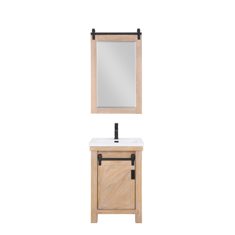 Ensemble de meuble-lavabo simple 24 po Kataleyah, Pin patiné