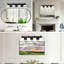 Applique murale de salle de bain avec meuble-lavabo à 4 lumières à DEL et cristal noir mat