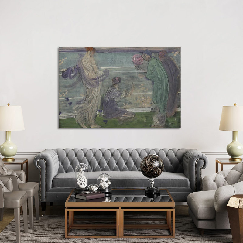 Variations en bleu et vert - reproduction d'art murale - toile tendue, 40 po x 60 po, Toile tendue avec châssis, Sans cadre