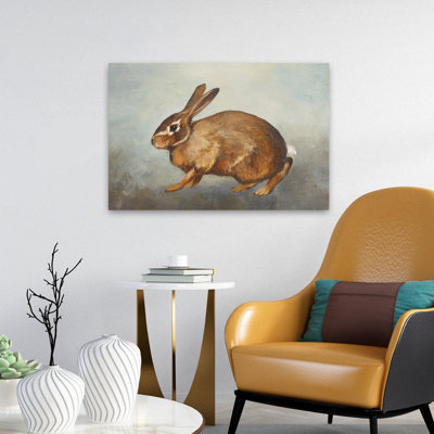 Country Hare gris clair animal contemporain retourné gris brun