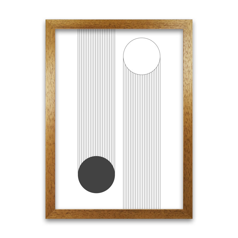 Mid Century Bauhaus Verticle Original - Print, Oak Frame, 30cm H x 21cm W x 3cm D
