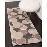 Prismatic Polka Dots Gray/Beige/Brown Area Rug