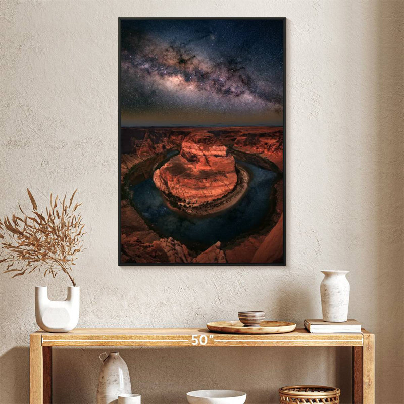 Horseshoe Bend Voie Lactée, Cadre flottant noir, 27 po x 40 po