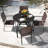 5-piece Patio Dining Set With Umbrella Hole, 4 Wicker Chairs