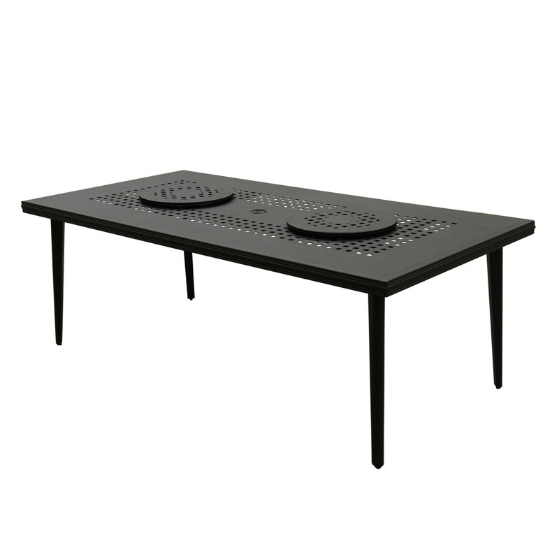 Evonne Rectangular Outdoor Dining Table With Umbrella Hole , 84'' in. W 42.2'' in. D