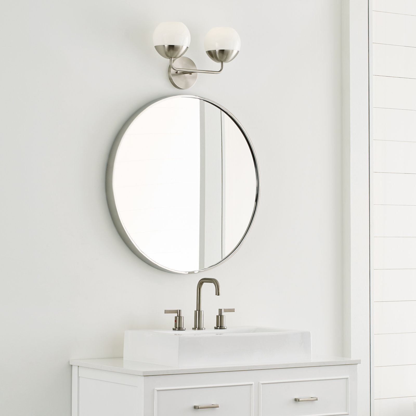 Avoca 2-Light Dimmable Vanity Light, Brushed Nickel