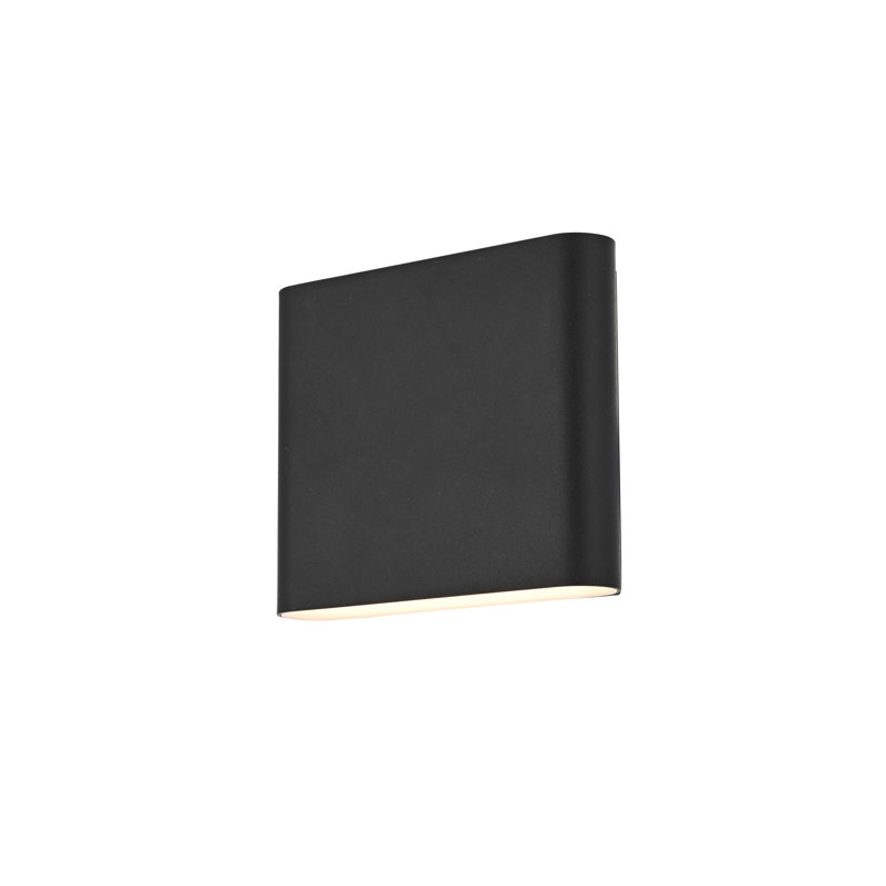 Outdoor Wall Sconce in Black, 5" H x 9" W x 9" D