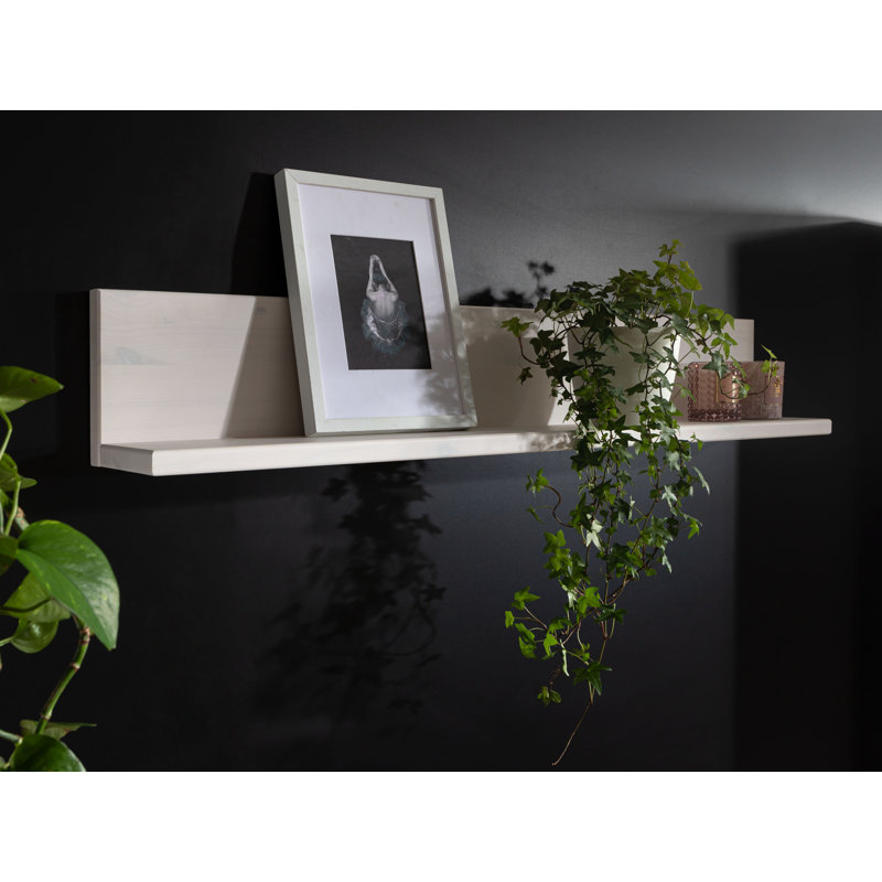 Mcsweeney Solid Wood Floating Shelf, White, 19cm H x 160cm W x 17cm D