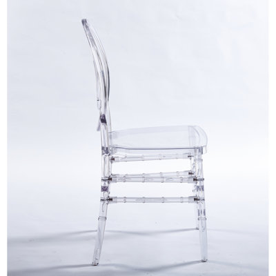 De 4 chaises de salle à manger avec sièges en plastique transparent - capacité de charge de 220 lb, facile à assembler et siège (4) transparent, entretien