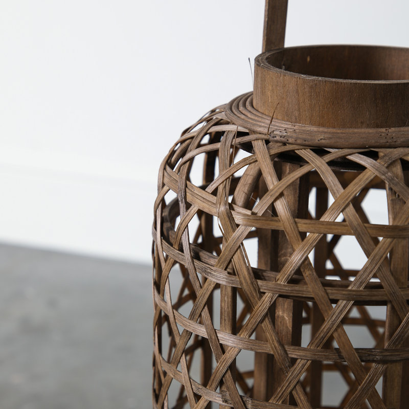 Bamboo Floor Lantern, 68cm H x 23cm W x 23cm D 