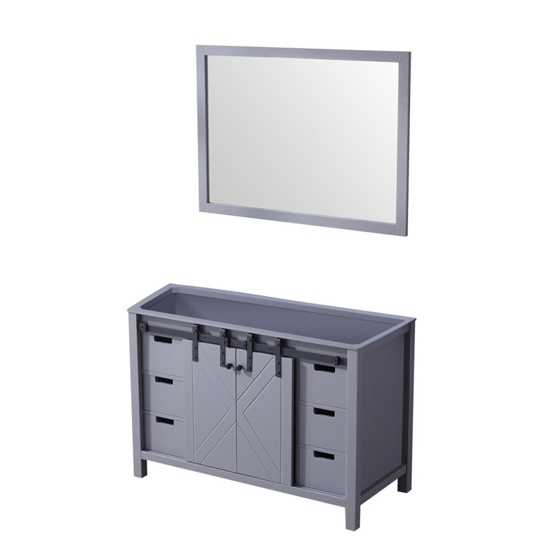 Meuble-lavabo gris foncé 48 po X P 22 po D et 44 po Miroir, Gris foncé