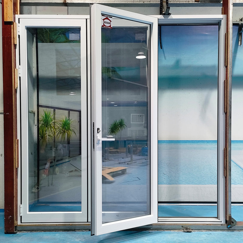 Porte pliante en aluminium Luvindow, 96 po x 96 po, Blanc